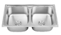 反対の二重洗面器の台所の流しのステンレス鋼の一つの上の22ゲージ