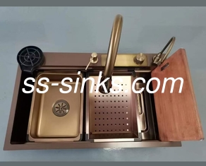SS304 カウンターローリング上の保護グリッド 黒 手作り キッチンシンク