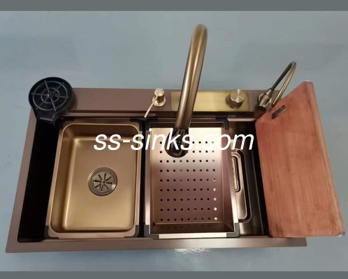 SS304 カウンターローリング上の保護グリッド 黒 手作り キッチンシンク