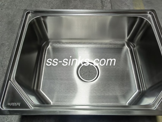 トップマウント 大型六角型ステンレス・スチール シングルボウル・シンク カウンター上