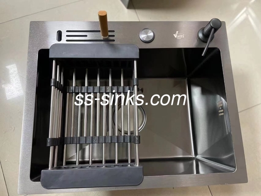 ポーランドの仕上げ トップマウント キッチンシンク 1 ボウル OEM 外側の寸法が含まれています