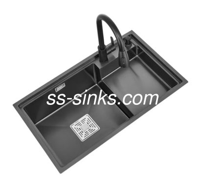 黒色 ステンレス鋼のダブルボウルの盆 付属品 排水器 付属