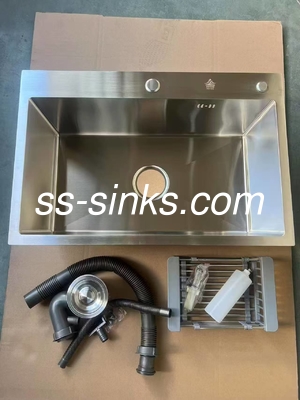2 ボウル ステンレス スチール ダブル ボウル シンク オーバーフロー 簡単 メンテナンスのために含まれています