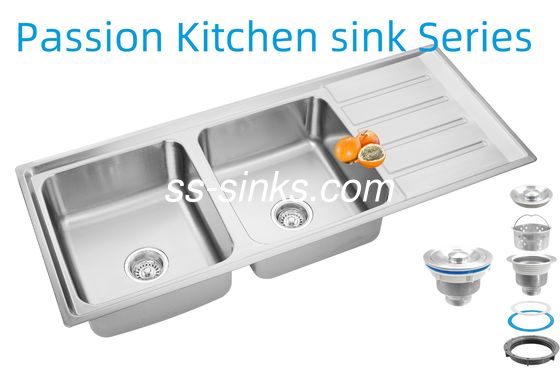 1200 X 500mmコーナーステンレス鋼 キッチンシンク あなたのレストランキッチンのための裏排水配置