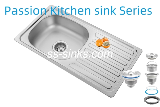 排水板付き33 X 22インチキッチンシンク ステンレス鋼18/10クロム/ニッケルと付属品 水切り