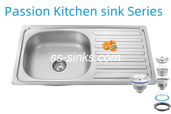 排水板付き33 X 22インチキッチンシンク ステンレス鋼18/10クロム/ニッケルと付属品 水切り