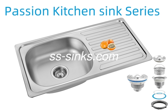 排水板付き33 X 22インチキッチンシンク ステンレス鋼18/10クロム/ニッケルと付属品 水切り