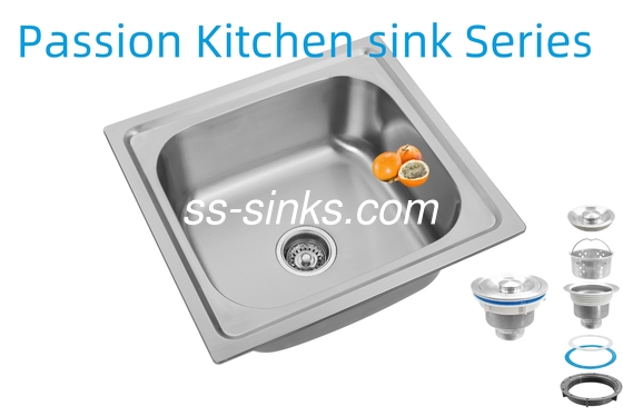 1 ボウル トップマウント キッチンシンク 18/10 クロム/ニッケルステンレス鋼長方形デザイン