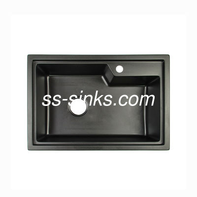 アクリル樹脂のDrainboard 680*460mmの黒い水晶台所の流し