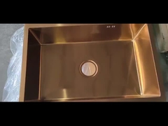 金色のステンレス鋼の台所シンク 溢れ穴のシングルボウルシンク